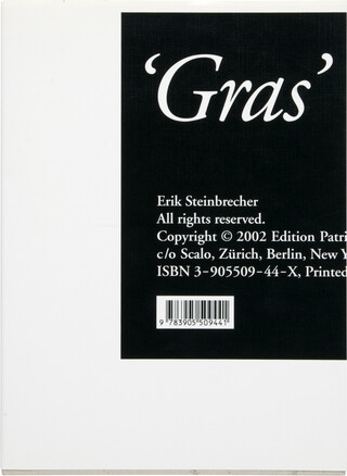 Gras Gras – book cover closed